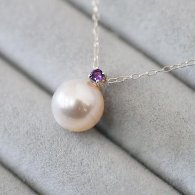 ふるさと納税 天草市 あこや真珠 ネックレス 8-8.5mm ホワイトピンク アメシスト K10WG_S085-540 |  | 01