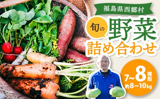 【旬の野菜】西郷村産野菜の詰合せ 約8〜10kg 【季節野菜 7〜8種類 セット 詰め合わせ 】　【07461-0276】