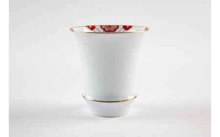 A18-38 有田焼【其泉】瓔珞文(赤) 酒グラス2個セット 賞美堂本店