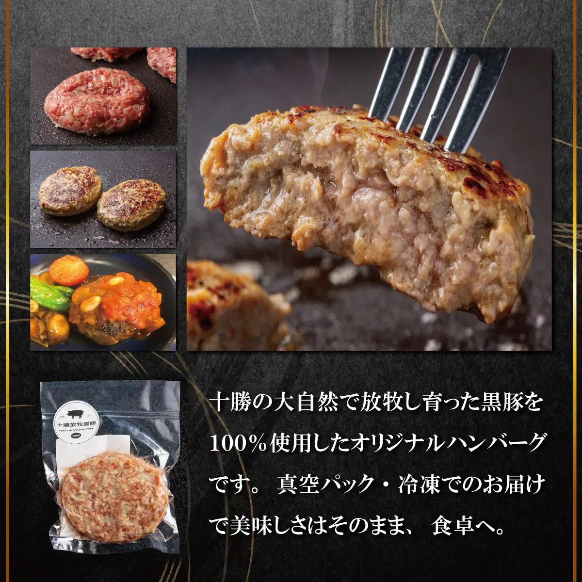 鹿追産　自然放牧黒豚　肉汁たっぷり無添加ハンバーグセット　3ヶ月定期便　150ｇ×10 SKN020