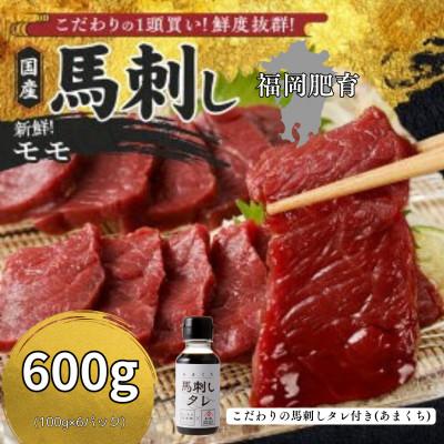 ふるさと納税 久留米市 【冷蔵】新鮮国産馬刺し《モモ》【100g×6パック】馬刺しタレ付き(久留米の老舗馬刺し)