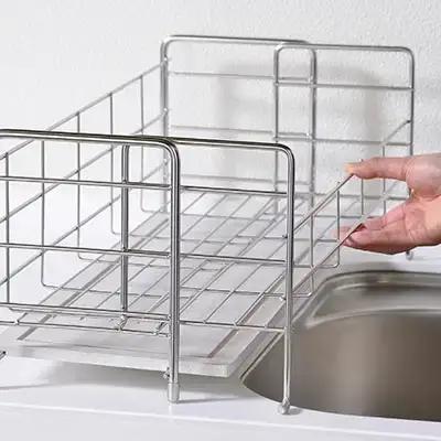 吸水 水切りラック スライドタイプ 吸水トレイ 燕三条製 キッチン用品 bwsSELECTION [ビーワーススタイル]