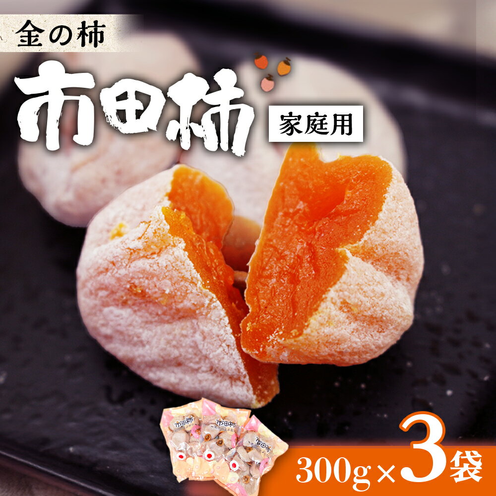 【ふるさと納税】【市田柿専門店　金の柿】市田柿　自家用300g×3袋※2025年1月中旬～3月下旬発送※