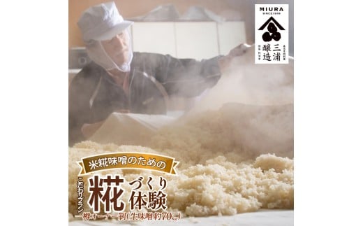 【体験型】 味噌 糀づくり 体験 一樽 オーナー制 米糀味噌 味噌 みそ 米糀 大豆 5代目 杜氏 今摺 熟成米 味噌作り 体験 徳島県 阿波市 四国 三浦醸造所