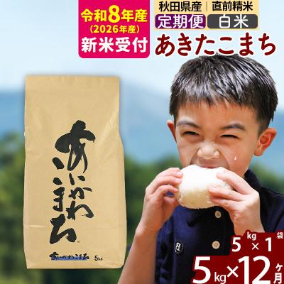 ふるさと納税 北秋田市 R8産 新米受付《定期便12ヶ月》あきたこまち 5kg【白米】|foap-10312s