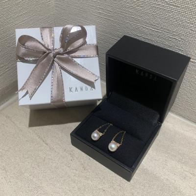 ふるさと納税 津山市 【K18YG白百合真珠ダイヤモンドピアスKM03】 |  | 03