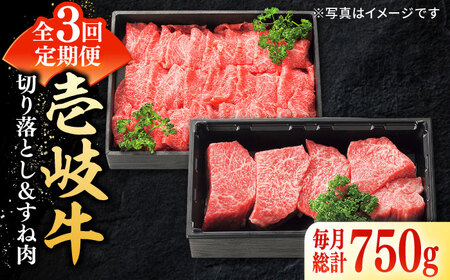 【全3回定期便】 特選 壱岐牛 切り落とし（450g）＆すね肉（300g） [JDL099] しゃぶしゃぶ すき焼き