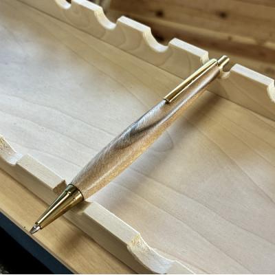 ふるさと納税 豊川市 【クスノキ・ゴールド】自分だけの木目で未来を描く「木軸シャープペン」