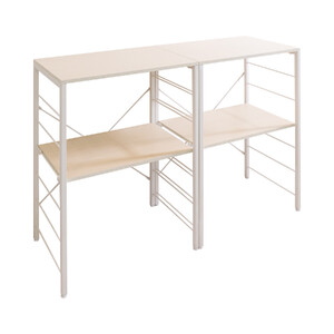 キッチンカウンター ナチュラル×ホワイト ゴミ箱上ラック 幅60cm×2台 幅120cm AVD104492201