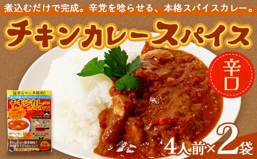 チキンカレー スパイス 【辛口】 2袋セット | 本格 チキンカレースパイス 辛口 8人前 夢叶ベース オリジナル スパイス カレー セット 時短 簡単 調理 本格派 スパイシー 贈り物 綾部市