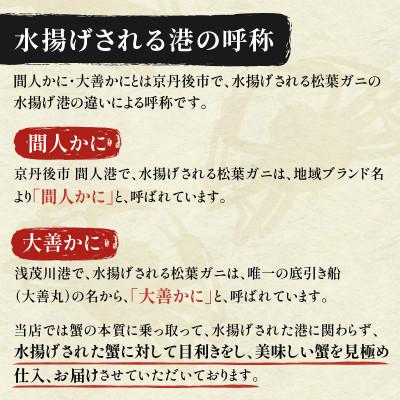 ふるさと納税 京丹後市 蟹の匠　魚政の京丹後市産　未冷凍　茹で間人ガニ大善ガニ　特選　小サイズ 2匹(年内発送) |  | 02