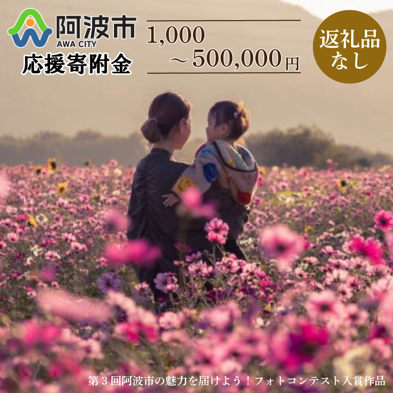 
            【 返礼品なし 】 1,000円 ～ 500,000円 徳島県 阿波市 への 寄附 応援寄附金
          