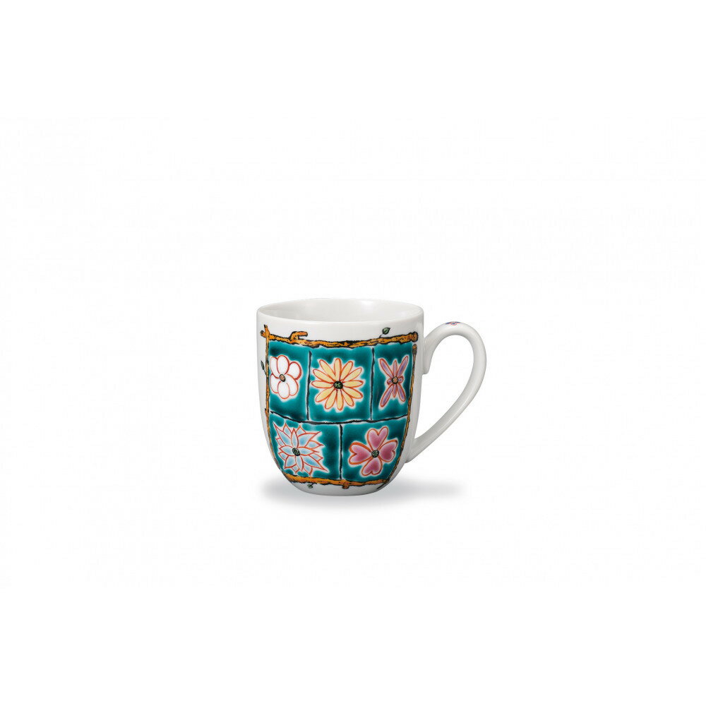 【ふるさと納税】マグカップ フラワーBOX グリーン 岩田玲子 民芸品 工芸品 雑貨 キッチン雑貨 キッチン用品 食器 コップ 花