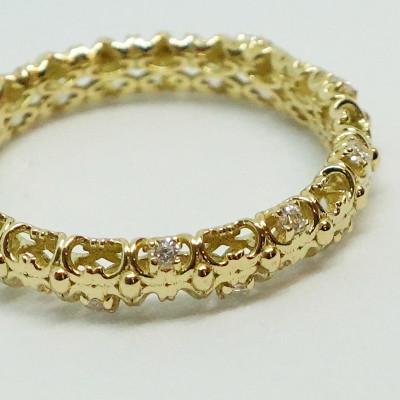 ふるさと納税 南アルプス市 ラボグロウンダイヤモンド ハーフエタニティ フローラルリング K18【9号】 |  | 03