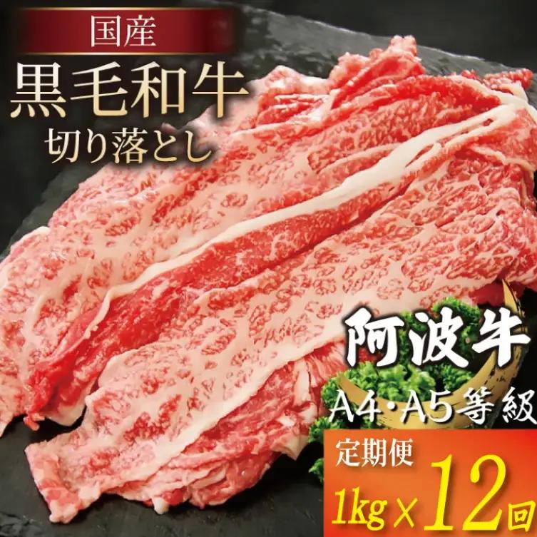 牛肉 赤身 切り落とし 1kg 定期便 12回