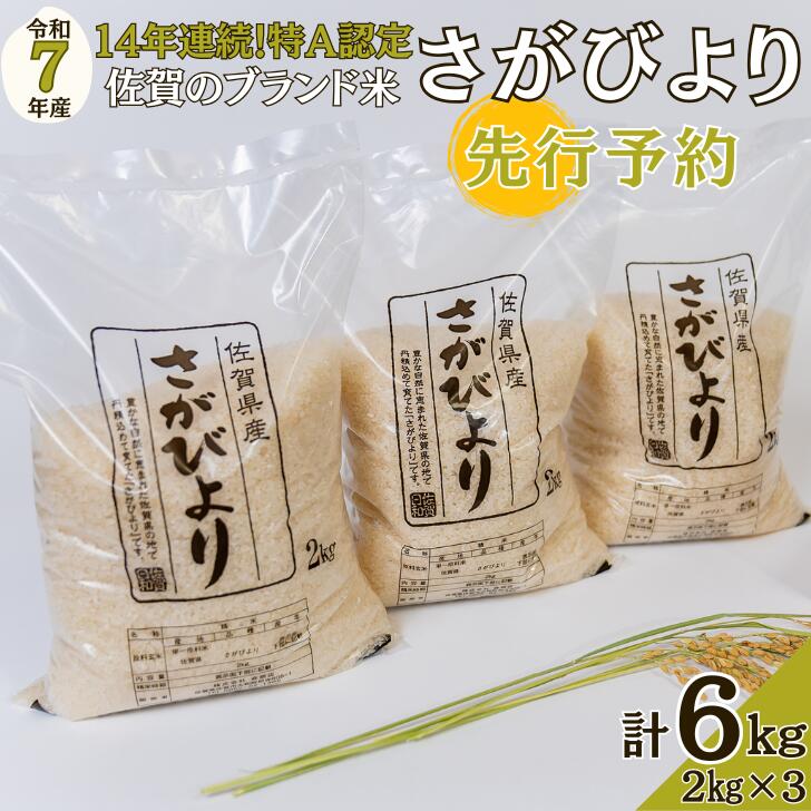 【先行予約】令和7年 佐賀県産さがびより 白米6kg：B200-035