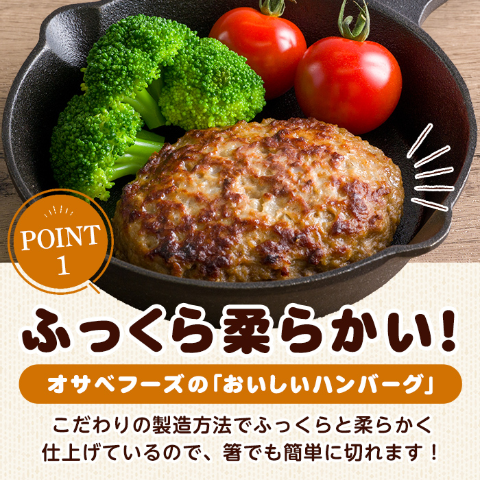 業務用 ハンバーグ 国内製造 合計1.2kg (120g×10個) レンジ調理 温めるだけ 冷凍 肉 お肉 お弁当 惣菜 おかず 【株式会社オサベフーズ】tm381