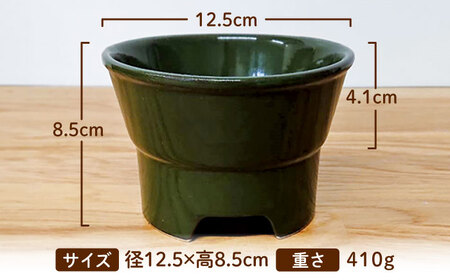 美濃焼　陶器製ペット用フードボウル【丸高台フードボウル(S/グリーン)pet96】【1427410】