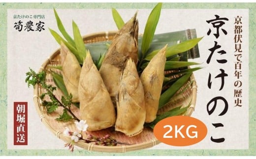 予約受付【筍農家】京都産 朝堀りたけのこ 優秀品　2KG（2-5本）