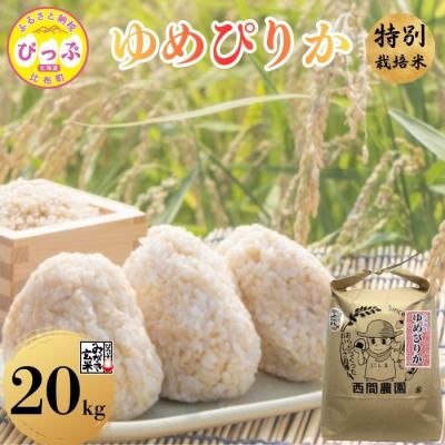 ふるさと納税 比布町 【令和8年産 新米先行受付】特別栽培米 ゆめぴりか みがき玄米 20kg(5kg×4) 【西間農園】