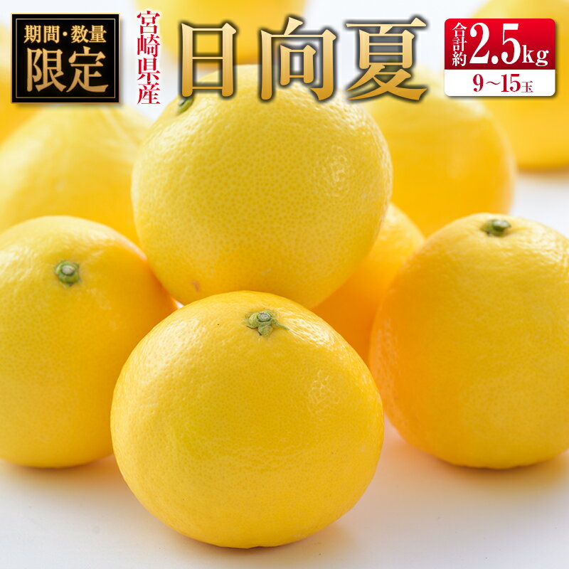 【ふるさと納税】◇宮崎県産ハウス日向夏 合計約2.5kg（9～15玉入）