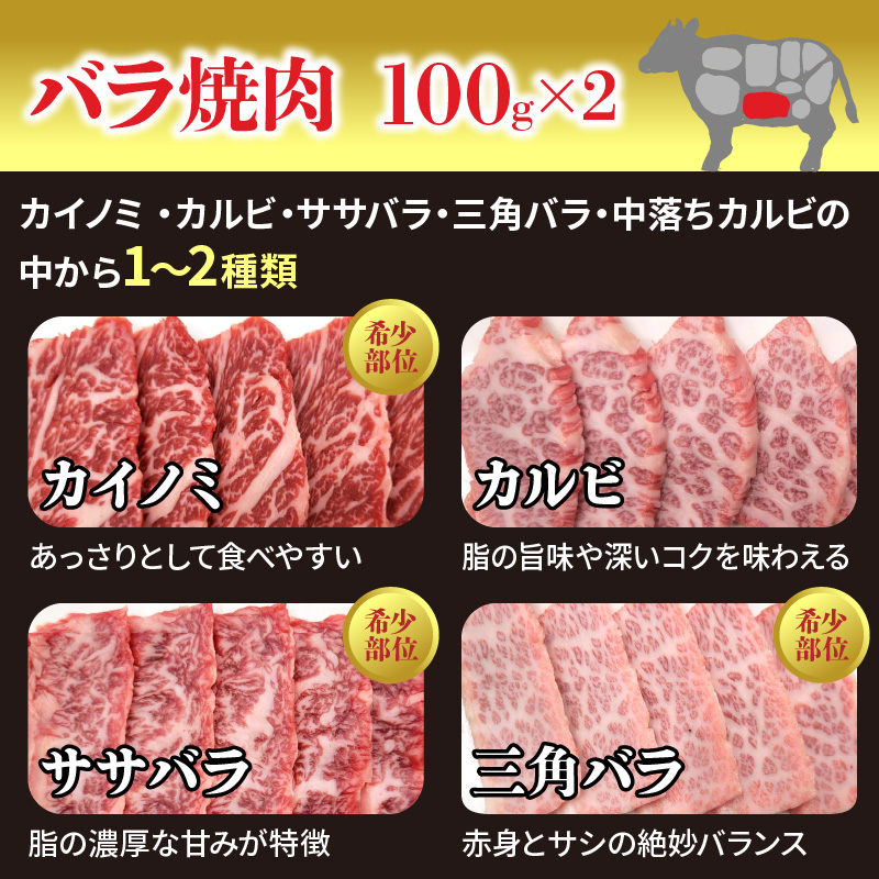 宮崎牛焼肉食べ比べ4種～8種盛り 合計800g　N0140-YC523