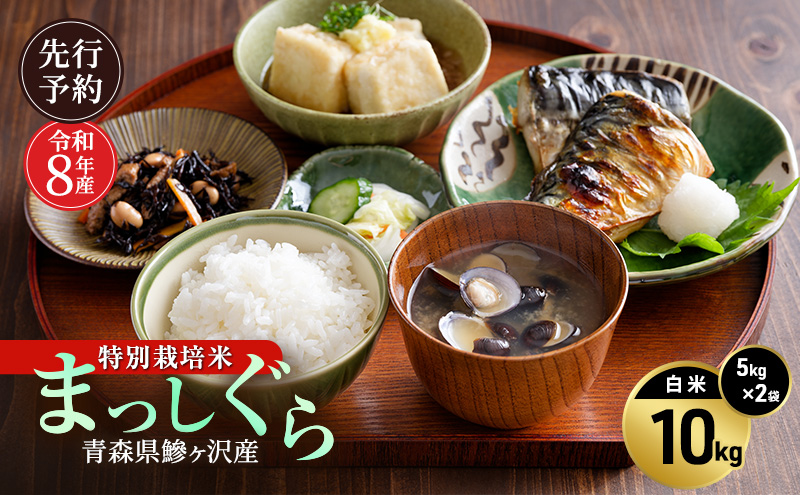 先行予約 令和8年産 特別栽培米 まっしぐら 白米 10kg(5kg×2) [H.GREENWORK] 青森県 鰺ヶ沢産 / お米 精米 こめ おこめ ごはん 農薬5割減 安心 安全 津軽