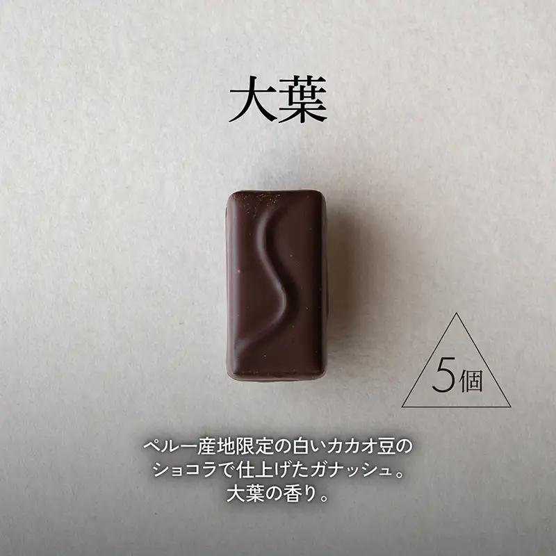 ボンボンショコラ5個(大葉)&フェーブ80g（コイン状チョコレート）／NICOchocolaterie チョコレート チョコレート専門店 ボンボンショコラ スイーツ お菓子 贈答用 ギフト お取り寄せ