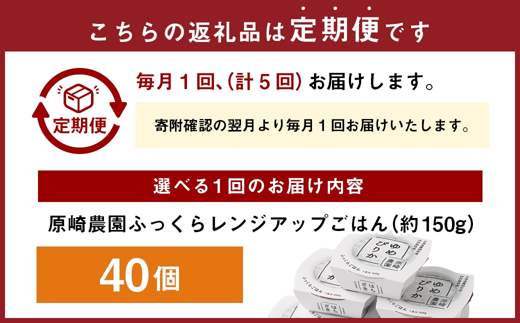 ふっくらレンジアップごはん【ゆめぴりか】一等米・特別栽培米