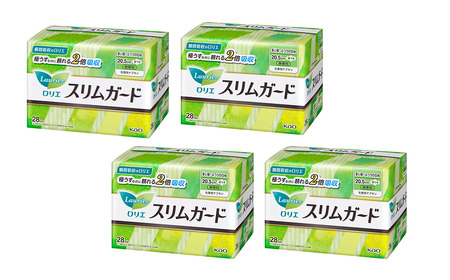 ロリエ スリムガード　多い昼～ふつうの日用 羽つき　28枚入り×4個セット 【合計112枚】　生理用品 ナプキン ロリエ スリムガード 羽つき 無香料