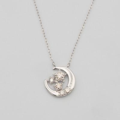 ふるさと納税 昭和町 PT900/PT850 0.10ct ダイヤモンド ペンダントネックレス HH-019741