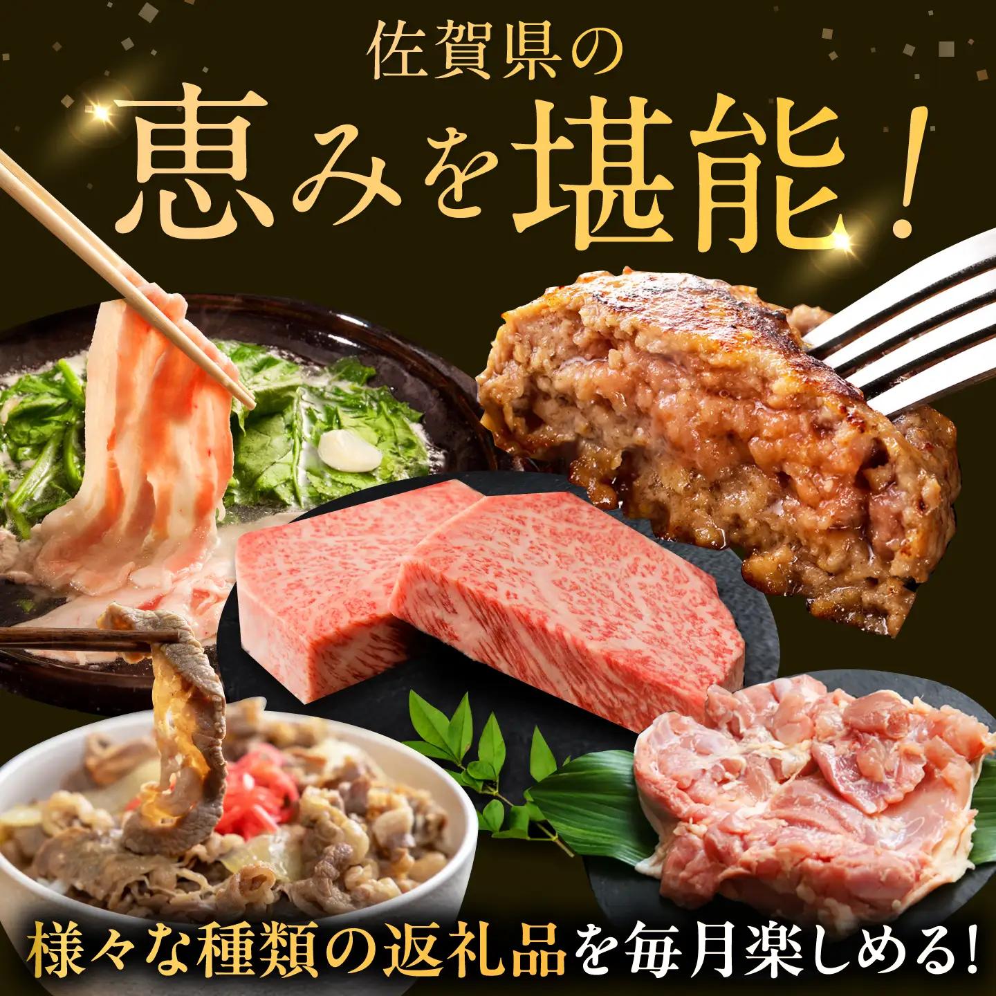 【全6回定期便】佐賀県の畜産農家を応援！佐賀県肉づくし定期便 / 佐賀牛 鶏肉 豚肉 切り落とし ステーキ ハンバーグ / 佐賀県ふるさと納税 [41AAZZ019]