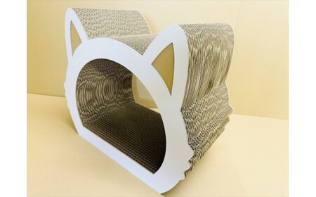 ねこの爪とぎ みみCT カラー;ホワイト【 ペット用品 爪とぎ 神奈川県 小田原市 】