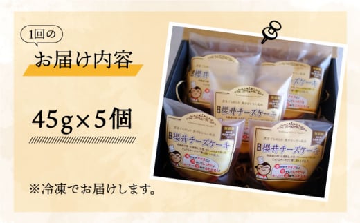 【全12回定期便】無添加チーズの櫻井チーズケーキ【5個入り】 糸島市 / 糸島手作り工房 爽風 [ATA007] スイーツ チーズケーキ 個包装 濃厚 レモン 冷凍 冷蔵
