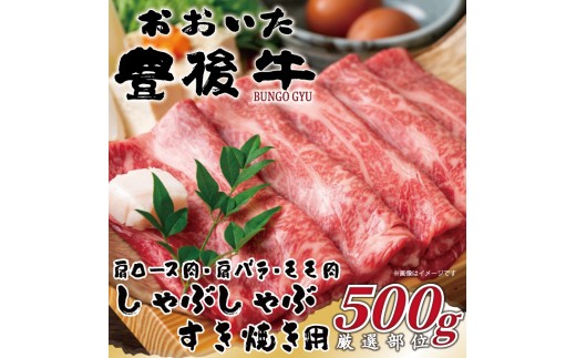 おおいた豊後牛しゃぶしゃぶすき焼き用（肩ロース肉・肩バラ肉・モモ肉）500g | 和牛 豊後牛 国産牛 赤身肉 すき焼き しゃぶしゃぶ 大分県産 九州産 津久見市 国産