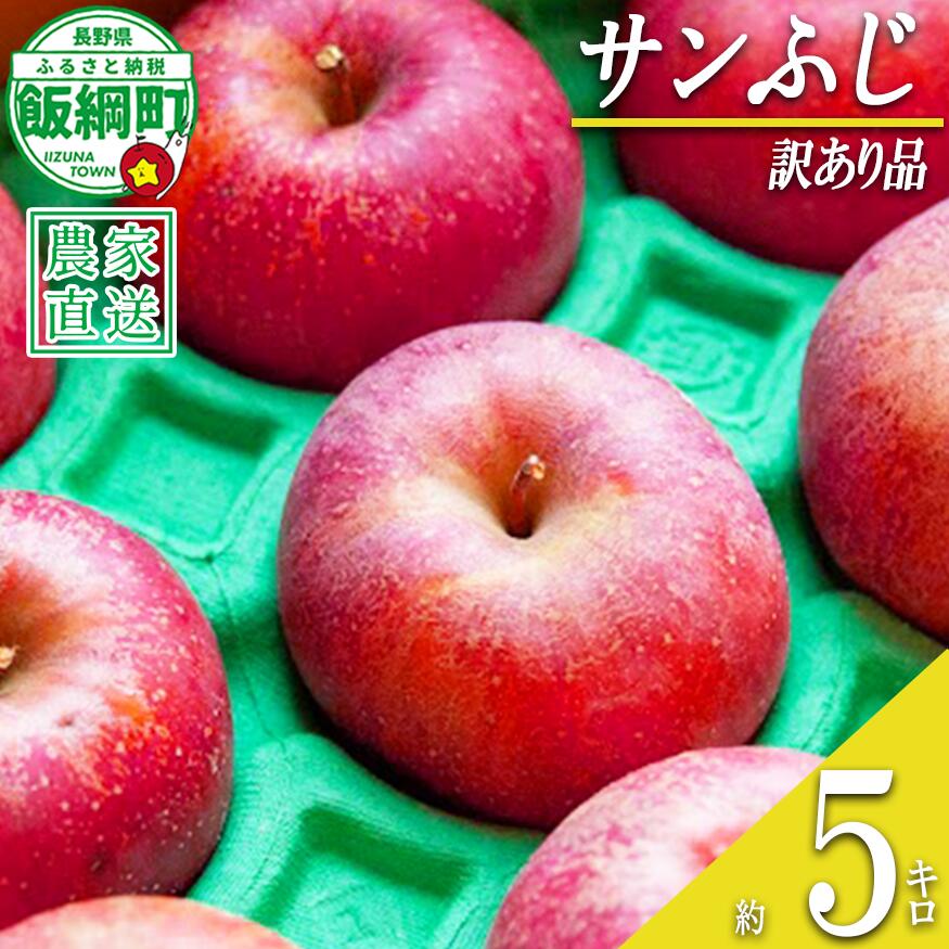 【ふるさと納税】 りんご サンふじ 訳あり 5kg ファームたんぽぽ 沖縄県への配送不可 令和8年度収穫分 長野県 飯綱町 〔 傷 不揃い わけあり リンゴ 林檎 果物 フルーツ 信州 長野 13000円 予約 農家直送 〕発送時期：2026年12月上旬〜2027年1月下旬{*}