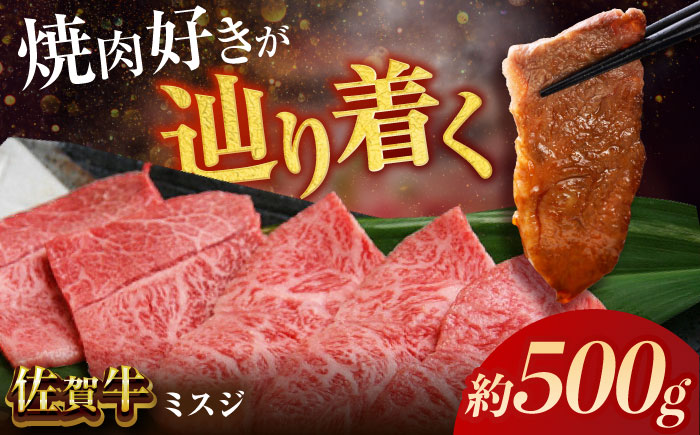 厳選佐賀牛ミスジ焼肉500g / 牛肉 / 佐賀県 / 有限会社片岡精肉店 [41AEAC014]