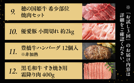特選贅沢お肉定期便 12回 黒毛和牛 お肉セット