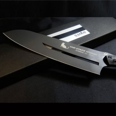 ふるさと納税 関市 H75-10 SABINYAIFE KITCHEN3【ブラックブレード】三徳包丁 ネコver |  | 01