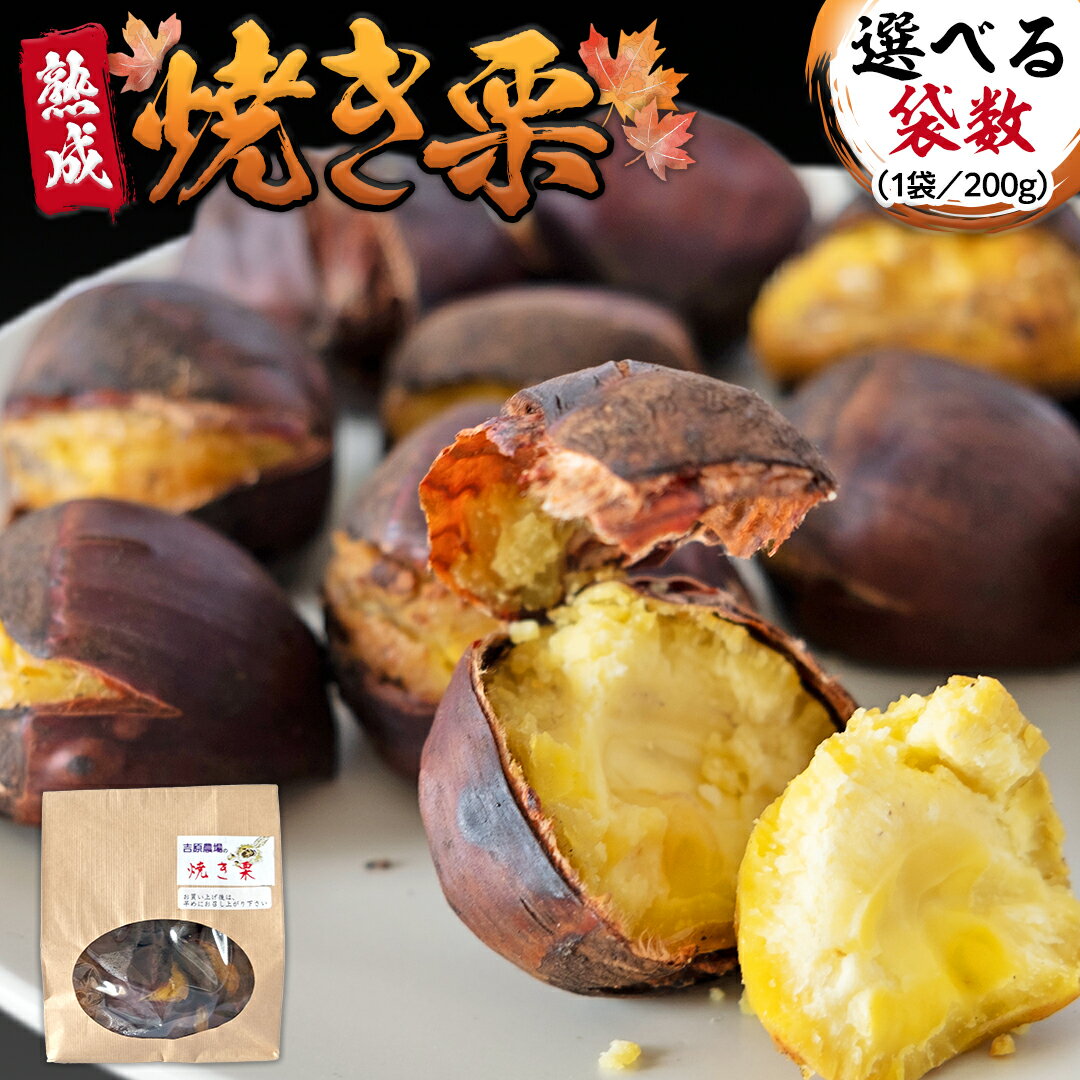 【ふるさと納税】 《 選べる 袋数 》《 先行予約 》《 吉原農場 の 完熟栗 》 熟成 焼き栗 ( 200g × 3袋 ～ 10袋 ) 完熟 栗 くり クリ 栗ごはん 果物 フルーツ 贈答 ギフト 旬 秋の味覚 秋 冬 正月 おせち《 2025年10月下旬発送開始 》