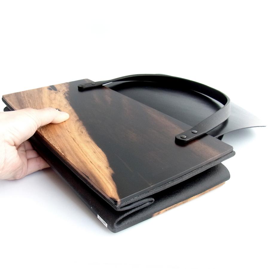 ＜熊野洞＞黒柿折りたたみバッグ