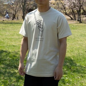 「知床トコさん」×久米繊維　コットンTシャツ　竹とんぼ柄　Lサイズ　半袖【配送不可地域：離島・沖縄県】【1634769】