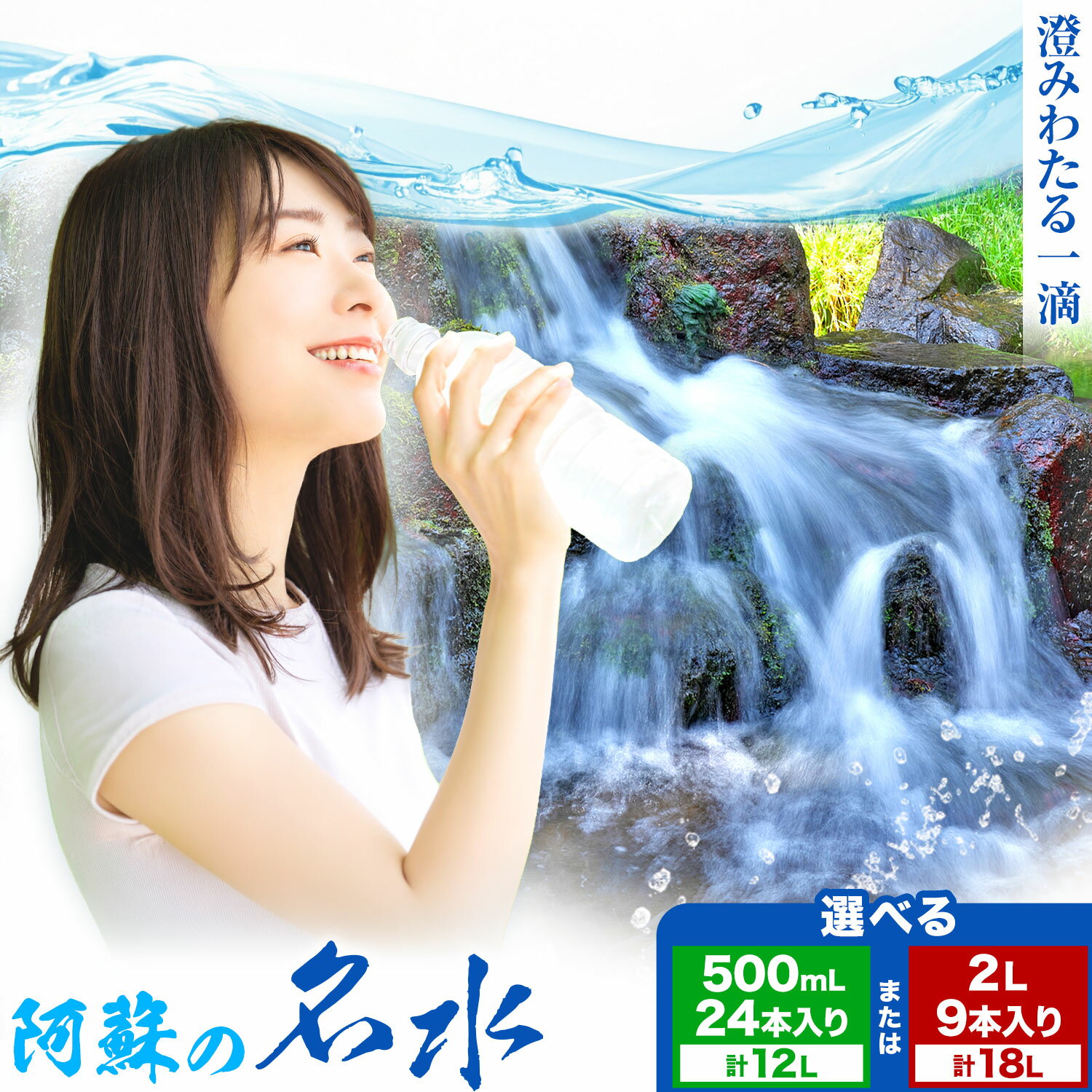 【ふるさと納税】阿蘇の名水 選べる 500mL×24本 計12L 2L×9本 計18L 九州ネクスト株式会社《30日以内に出荷予定(土日祝除く)》 熊本県 南阿蘇村 白川水源 水 ペットボトル ミネラルウォーター 飲料水 備蓄水 湧水