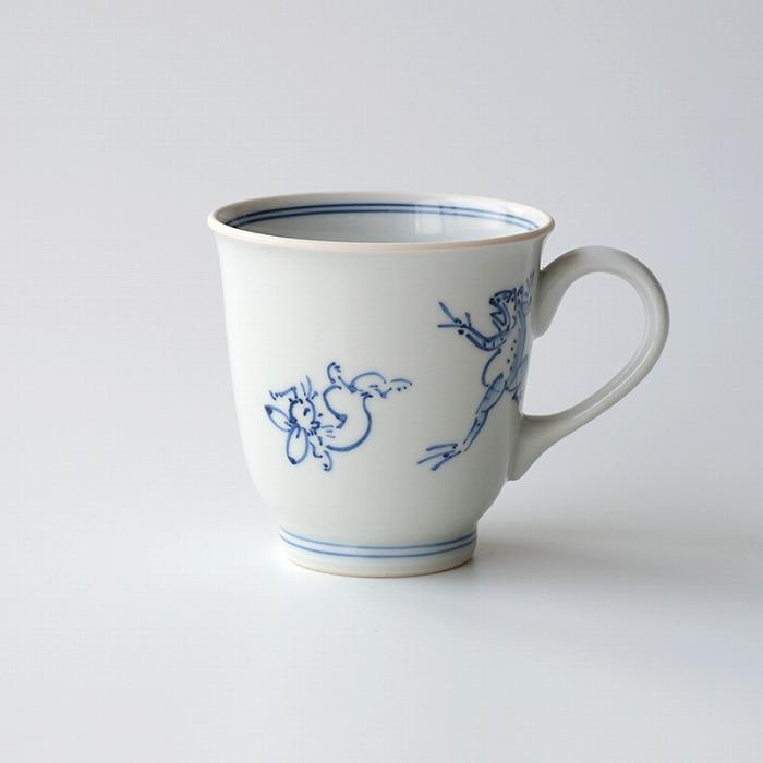 【ふるさと納税】【たち吉】鳥獣戯画 マグ 染付｜京都 マグカップ 陶芸品 人気 おすすめ［ 京都 老舗 創作 焼物 陶器 人気 おすすめ 工芸品 陶芸品 生活雑貨 プレゼント ギフト 贈答 お取り寄せ 通販 送料無料 ふるさと納税 ］