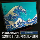 【ふるさと納税】Metal Artwork 金属絵画「富嶽三十六景 神奈川沖浪裏」 アクアマリン　【 インテリア 飾り デジタル製作 アートパネル アート 雑貨 和テイスト 浮世絵 】