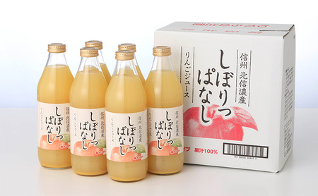 信州産 りんごジュース 「しぼりっぱなし」 果汁100％ (1L×6本)