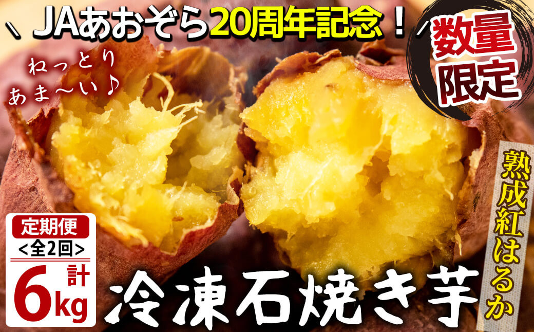 
t0028-001 【定期便・全2回】鹿児島県産紅はるか石焼き芋 計6kg(1kg×3袋×2ヶ月)
