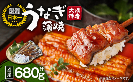 【 土用の丑の日特集 】 1388 大隅特産 うなぎ蒲焼 4尾（680g） KN060-001-02 魚 冷凍 鰻