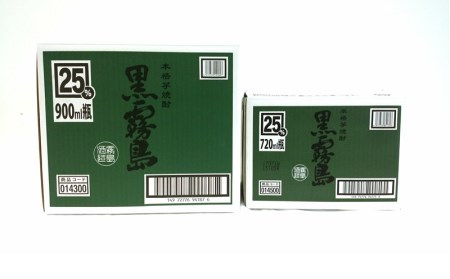黒霧島 25度の定期便 (6ヶ月)_T168（6）-0101_(都城市) 900ml×12本と720ml×6本セットを6ヶ月間毎月お届け 水割り お湯割り オンザロック ストレート 芋の香り 黒麹仕込