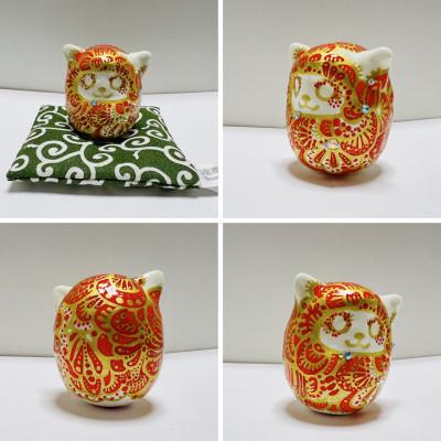 ふるさと納税 小山市 世界にひとつだけの手づくり猫だるまセット(猫耳付きだるま・座布団・布袋) |  | 01